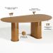 Mesa de Jantar 6 Lugares Orgânica Ourense 180x100 cm Madeira Maciça M04 Castanho - Lyam Decor
