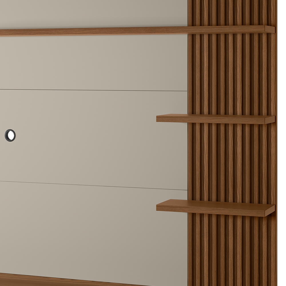 Painel Para TV 65 Pol Com Bancada Suspensa Zemo L05 Freijó Off White - Lyam Decor