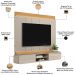 Painel Para TV 75 Pol Com Bancada Suspensa Suíça L05 Tauari Off White Brilho - Lyam Decor