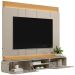 Painel Para TV 75 Pol Com Bancada Suspensa Suíça L05 Tauari Off White Brilho - Lyam Decor