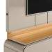 Painel Para TV 75 Pol Com Bancada Suspensa Suíça L05 Tauari Off White Brilho - Lyam Decor