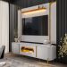 Painel Para TV 75 Pol Com LED 180cm Maresca B02 Off White Naturalle - Lyam Decor