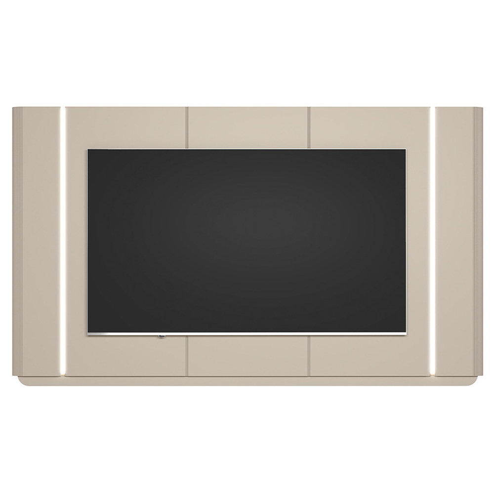 Painel Para TV 75 Pol Com LED 240cm Elysia L05 Off White Fosco - Lyam Decor