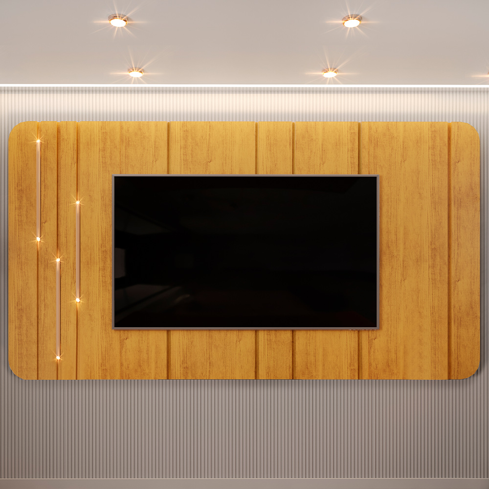 Painel Para TV 75 Pol Com LED Orgânico Dion D05 Cedro - Lyam Decor