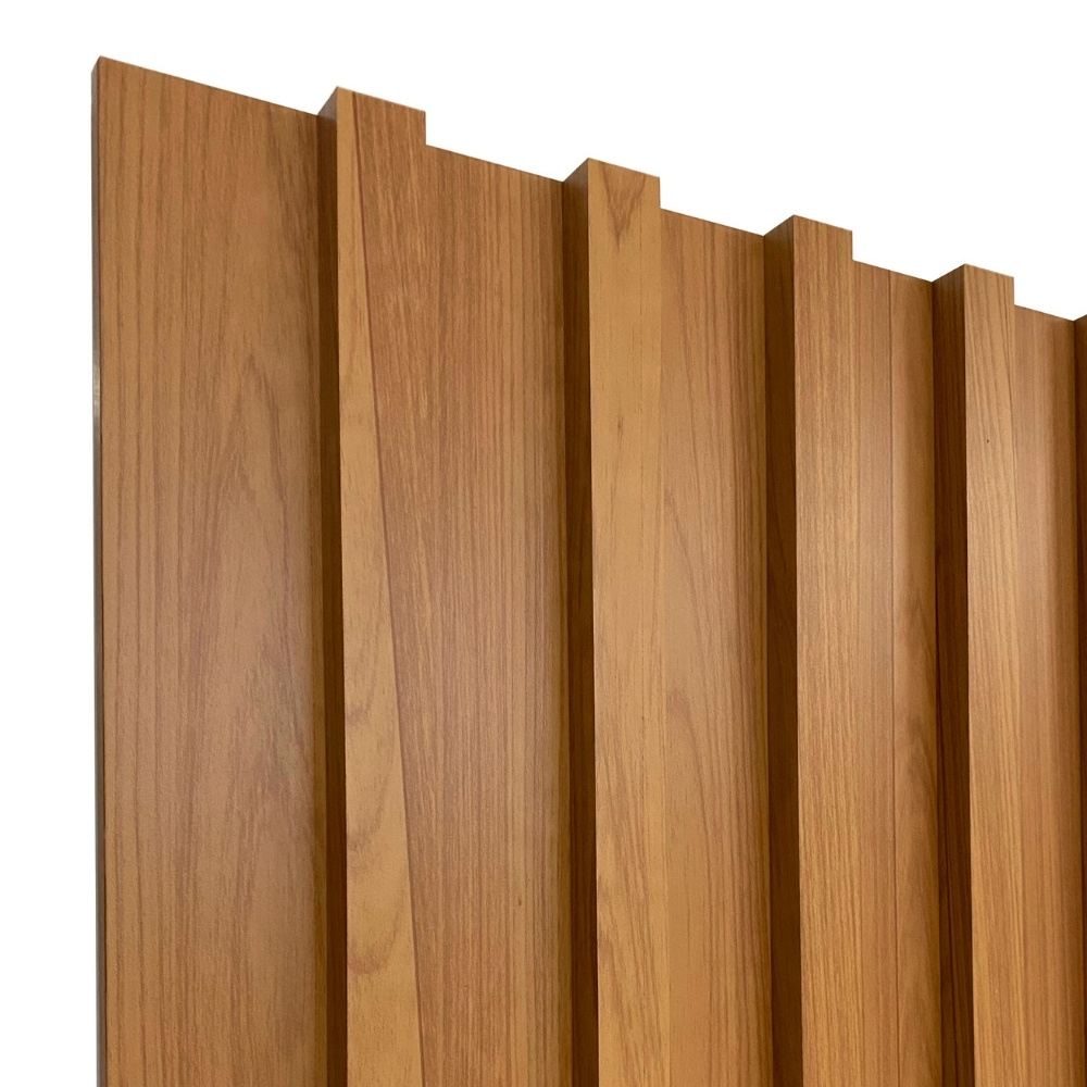 Painel Ripado de Madeira Para Sala Quarto 134x250cm Bairon D03 Freijó - Lyam Decor