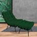 Poltrona Costela Preto L02 com Puff Sala de Estar Suede Verde Musgo - Lyam Decor