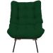 Poltrona Costela Preto L02 com Puff Sala de Estar Suede Verde Musgo - Lyam Decor