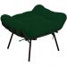 Poltrona Costela Preto L02 com Puff Sala de Estar Suede Verde Musgo - Lyam Decor