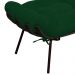 Poltrona Costela Preto L02 com Puff Sala de Estar Suede Verde Musgo - Lyam Decor