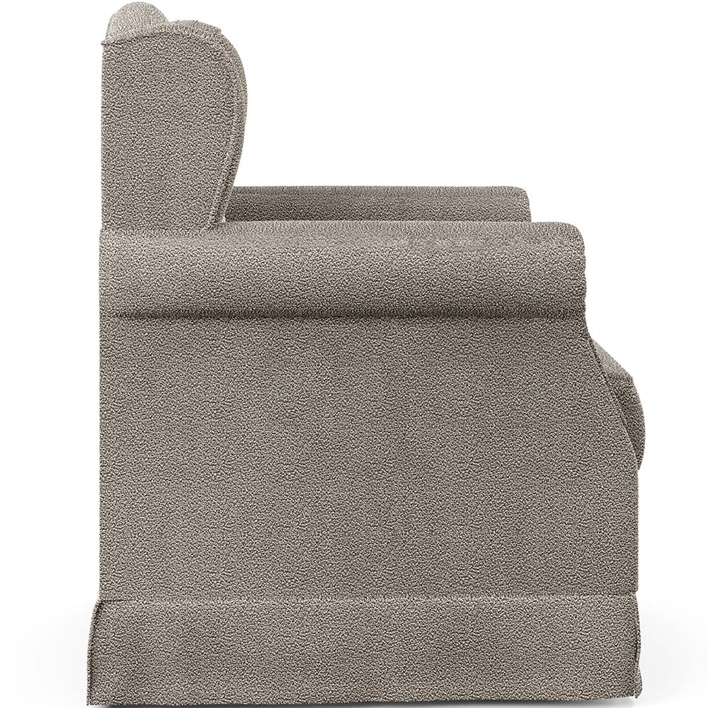 Poltrona De Amamentação Com Balanço E Puff Elisa P02 Bouclê Bege - Lyam Decor