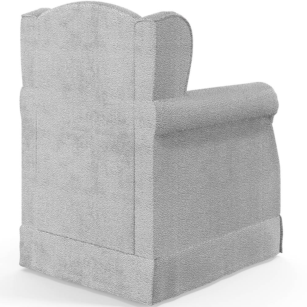 Poltrona De Amamentação Com Balanço E Puff Elisa P02 Bouclê Cinza - Lyam Decor
