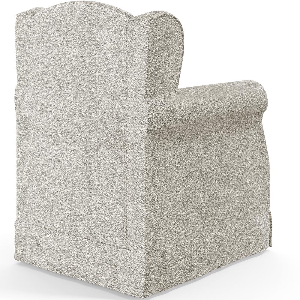 Poltrona De Amamentação Com Balanço E Puff Elisa P02 Bouclê Creme - Lyam Decor