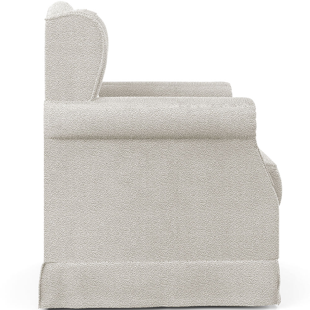 Poltrona De Amamentação Com Balanço E Puff Elisa P02 Bouclê Creme - Lyam Decor