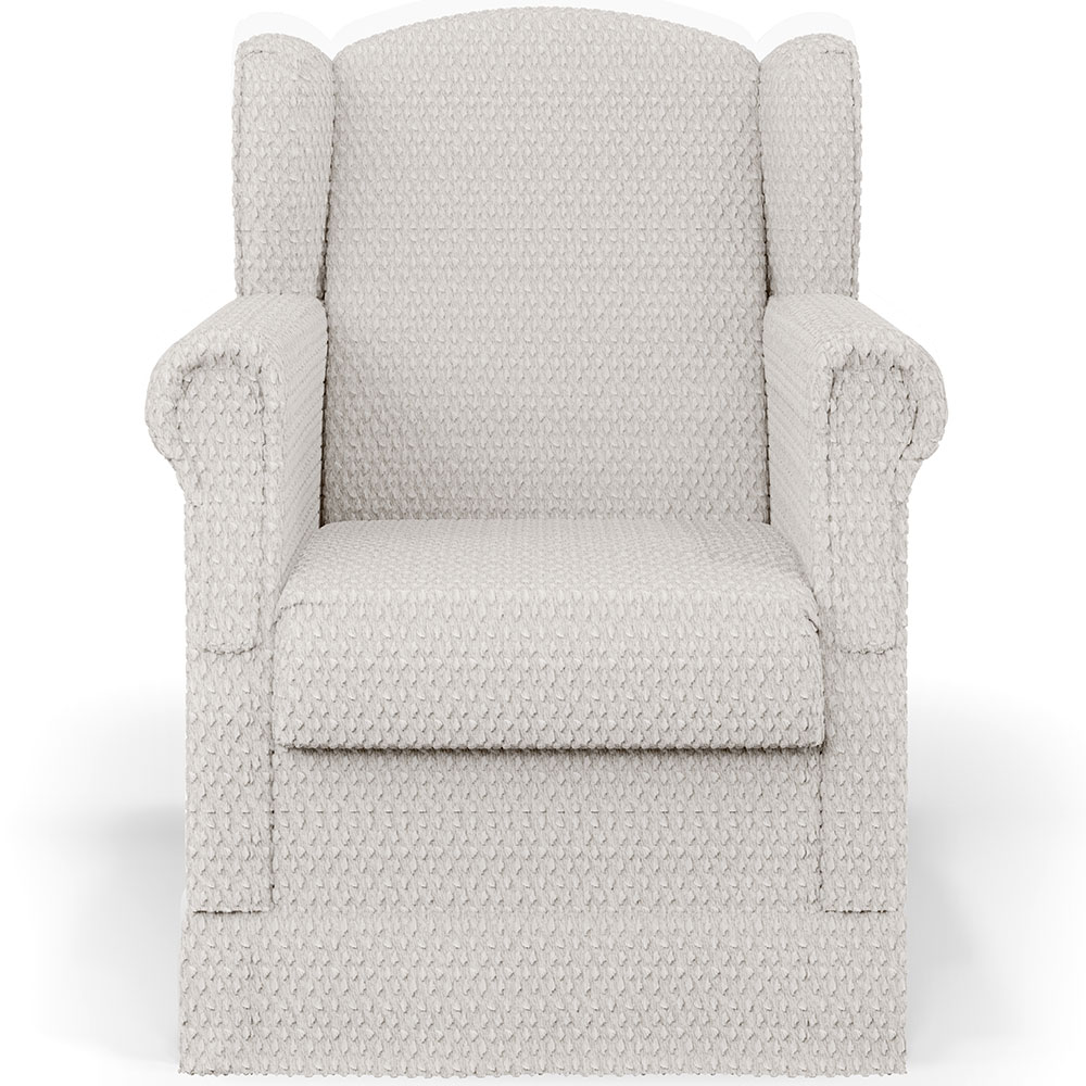 Poltrona De Amamentação Com Balanço E Puff Elisa P02 Bouclê Cru  - Lyam Decor