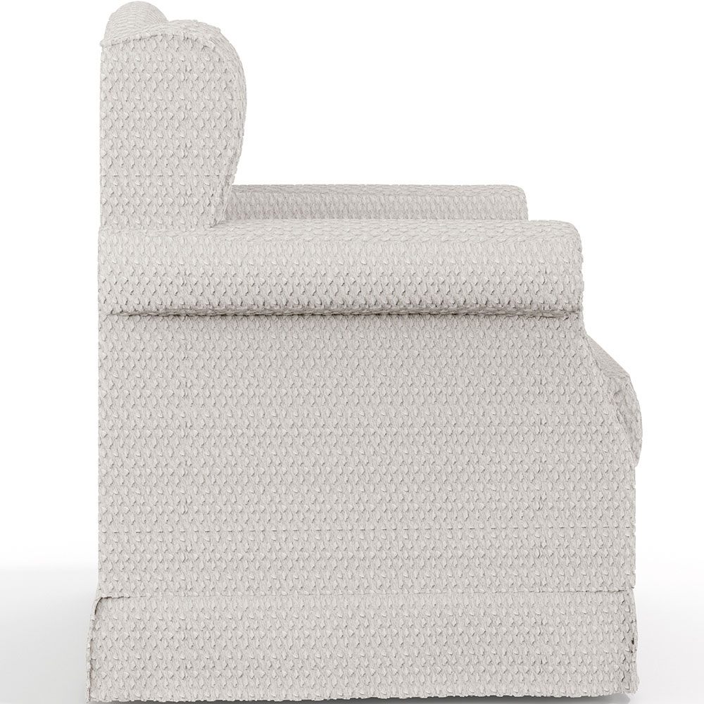Poltrona De Amamentação Com Balanço E Puff Elisa P02 Bouclê Cru  - Lyam Decor