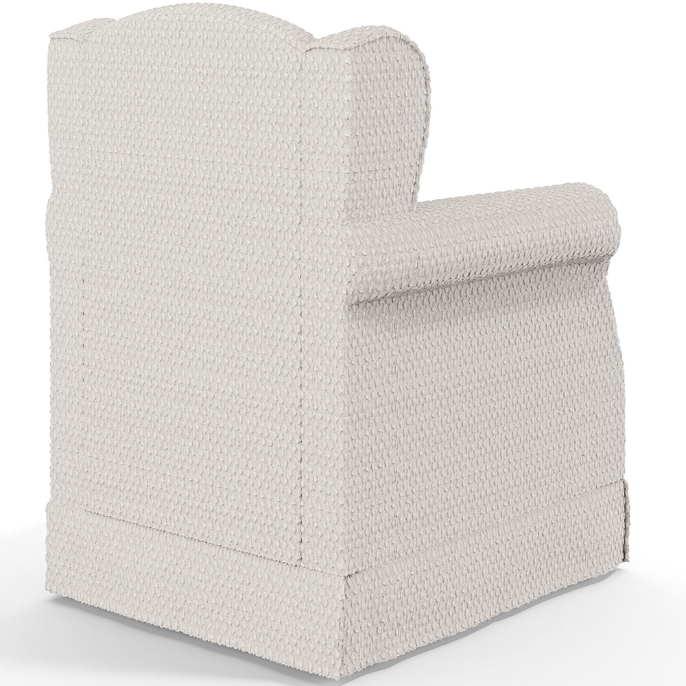 Poltrona De Amamentação Com Balanço E Puff Elisa P02 Bouclê Cru  - Lyam Decor
