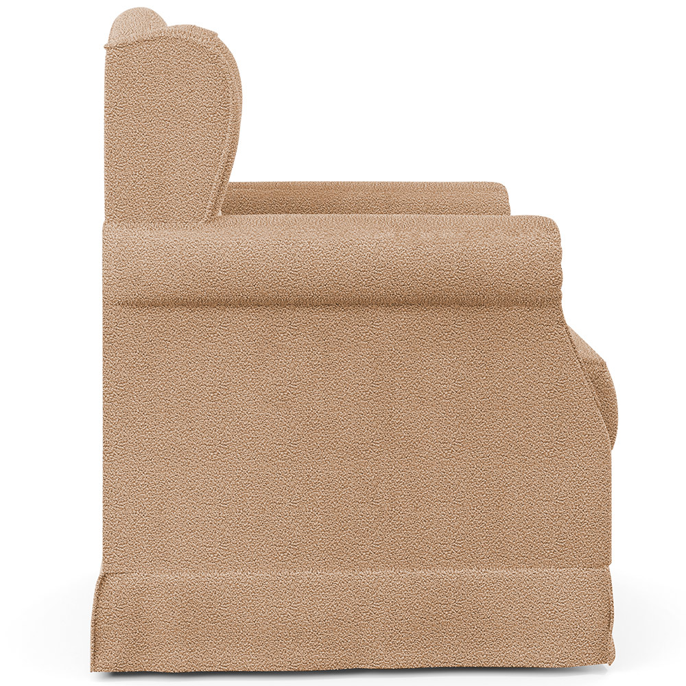 Poltrona De Amamentação Com Balanço E Puff Elisa P02 Bouclê Mostarda - Lyam Decor