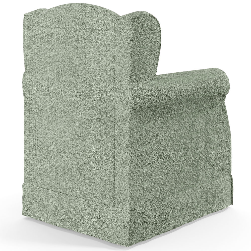Poltrona De Amamentação Com Balanço E Puff Elisa P02 Bouclê Oliva - Lyam Decor