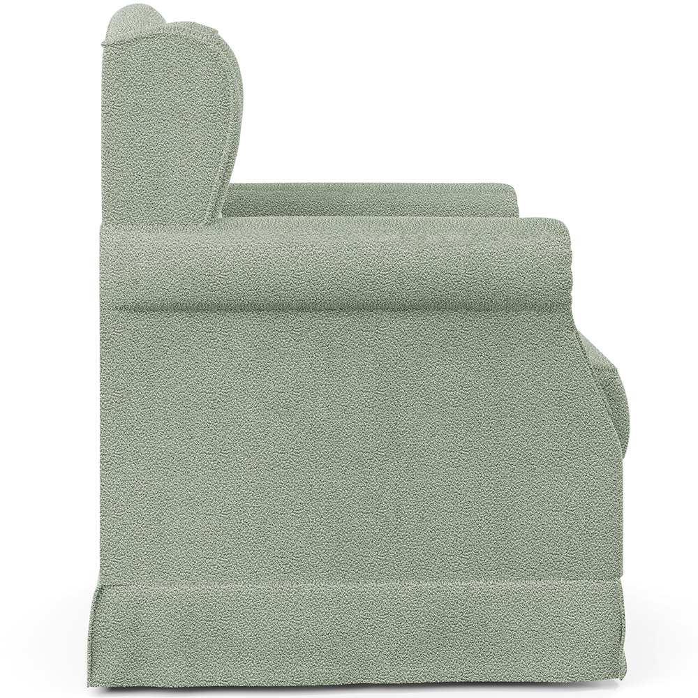 Poltrona De Amamentação Com Balanço E Puff Elisa P02 Bouclê Oliva - Lyam Decor