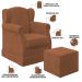 Poltrona De Amamentação Com Balanço E Puff Elisa P02 Bouclê Terracota - Lyam Decor
