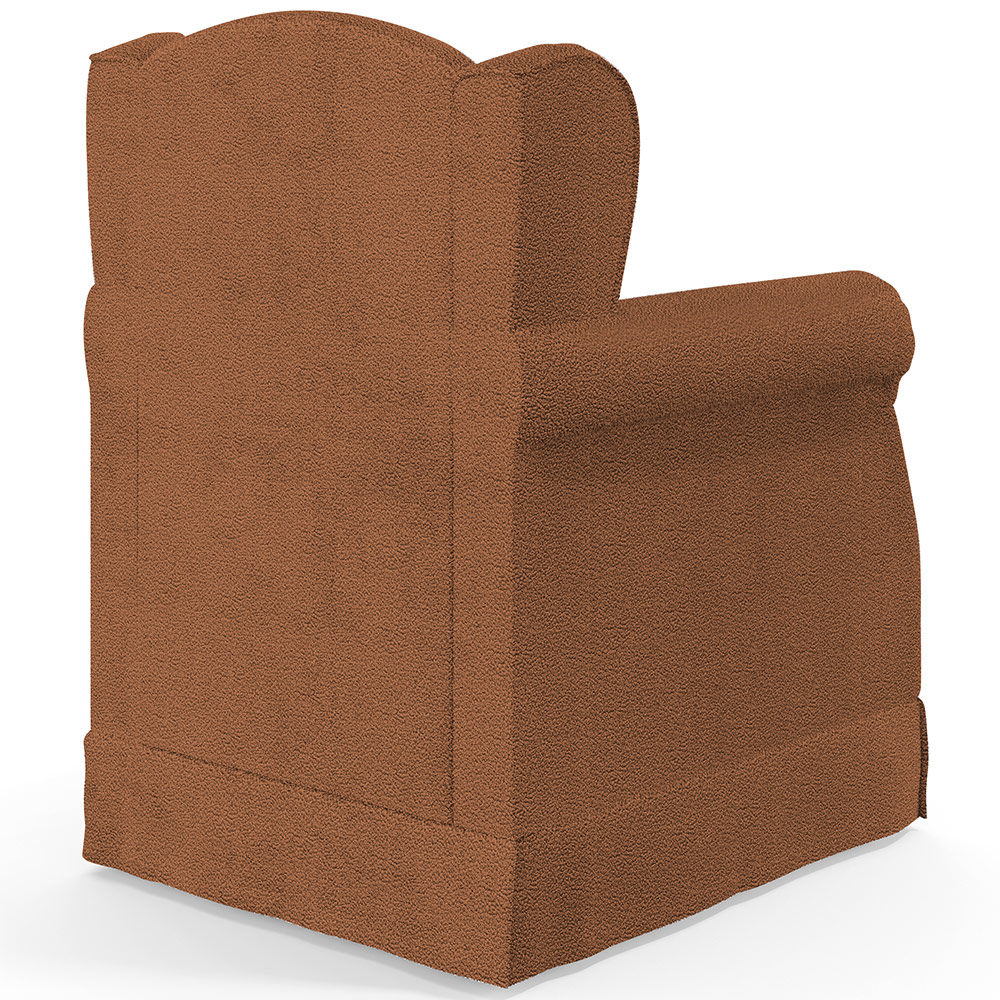 Poltrona De Amamentação Com Balanço E Puff Elisa P02 Bouclê Terracota - Lyam Decor