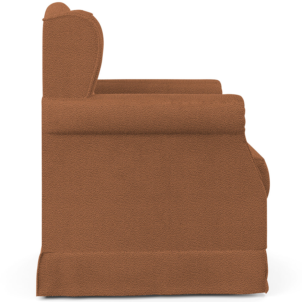 Poltrona De Amamentação Com Balanço E Puff Elisa P02 Bouclê Terracota - Lyam Decor
