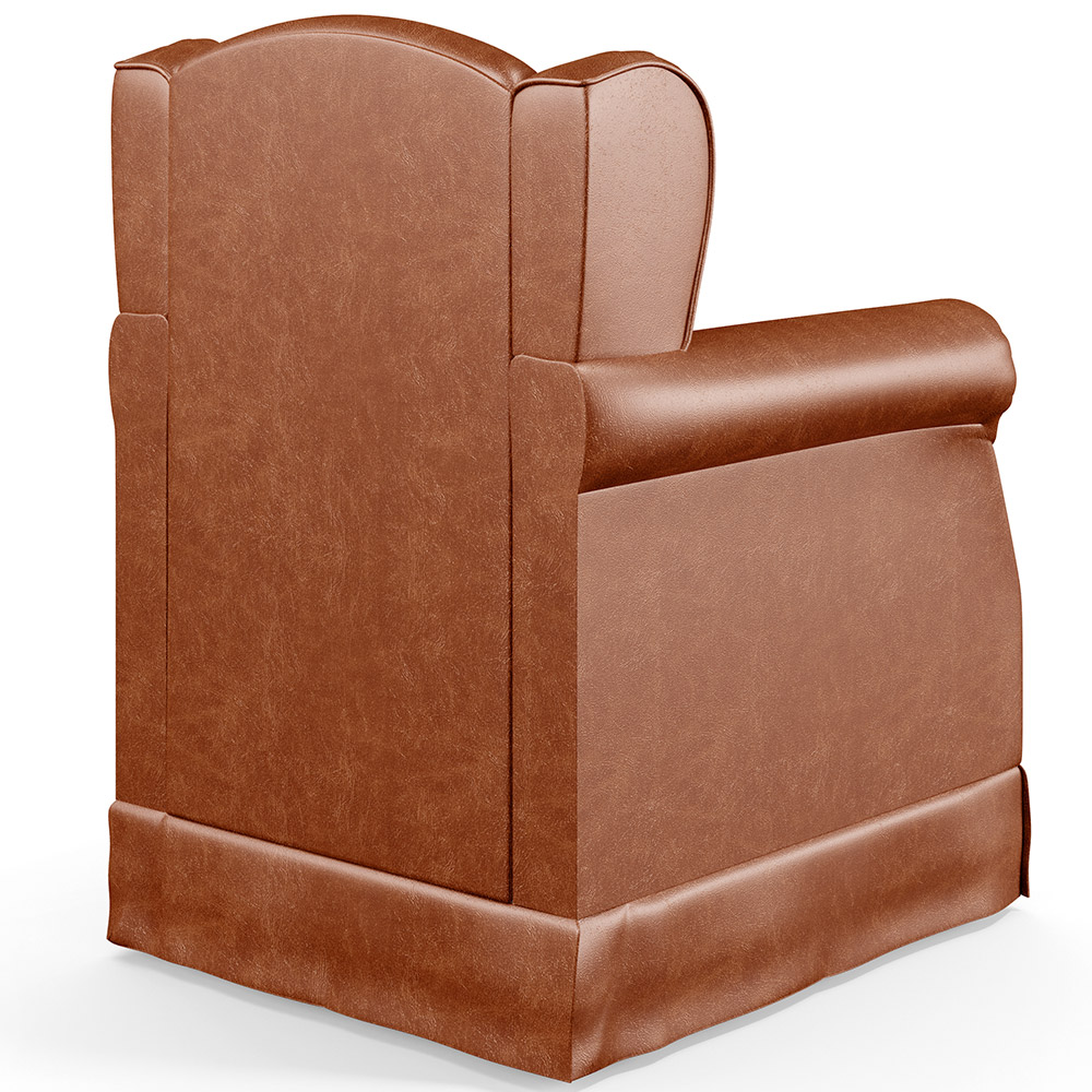 Poltrona De Amamentação Com Balanço E Puff Elisa P02 Couríssimo Camel - Lyam Decor