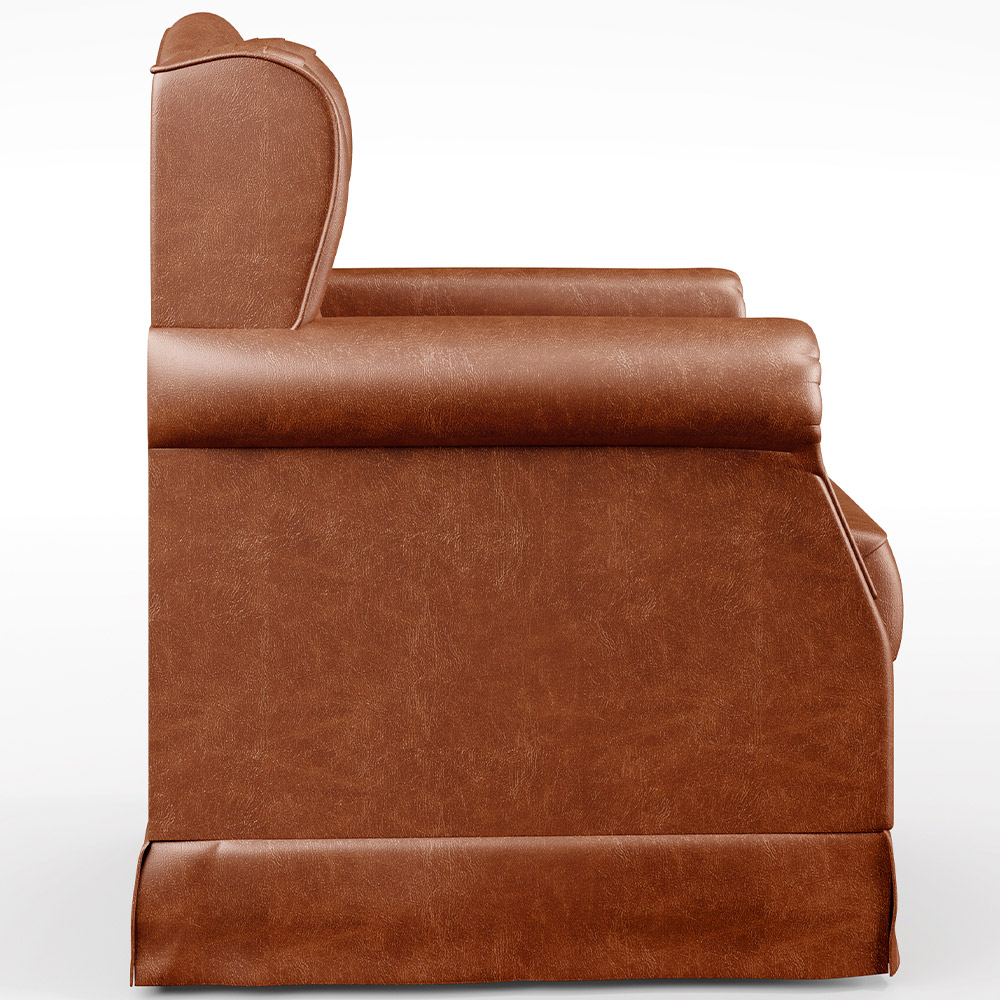 Poltrona De Amamentação Com Balanço E Puff Elisa P02 Couríssimo Camel - Lyam Decor