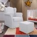Poltrona De Amamentação Com Balanço E Puff Elisa P02 Facto Branco - Lyam Decor
