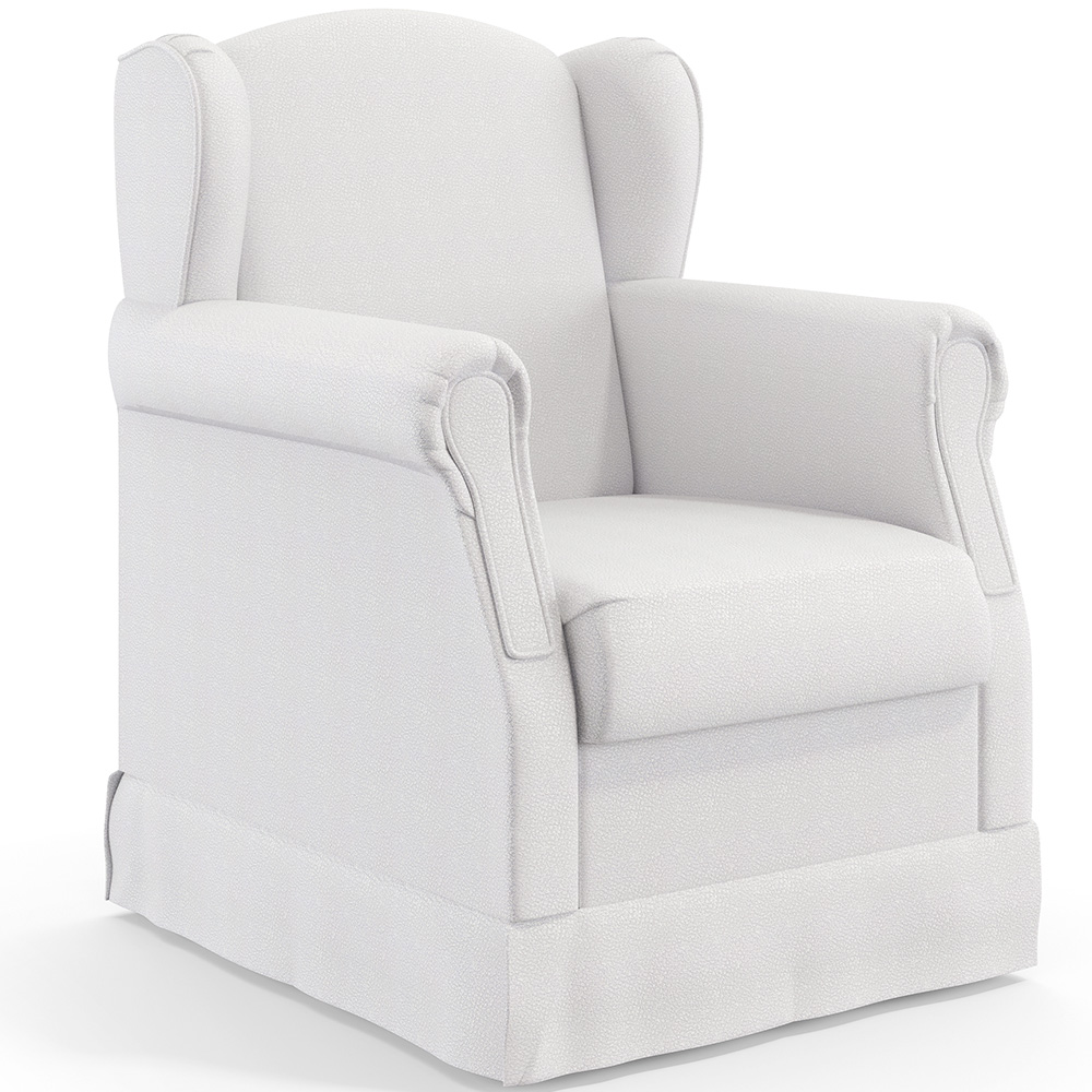 Poltrona De Amamentação Com Balanço E Puff Elisa P02 Facto Branco - Lyam Decor