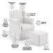 Poltrona De Amamentação Com Balanço E Puff Elisa P02 Facto Branco - Lyam Decor