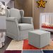 Poltrona De Amamentação Com Balanço E Puff Elisa P02 Facto Cinza Metalizado - Lyam Decor