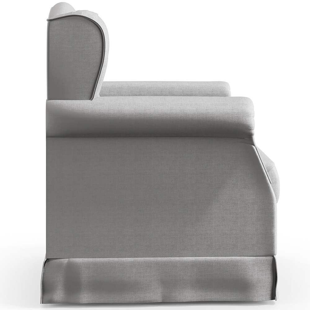 Poltrona De Amamentação Com Balanço E Puff Elisa P02 Facto Cinza Metalizado - Lyam Decor