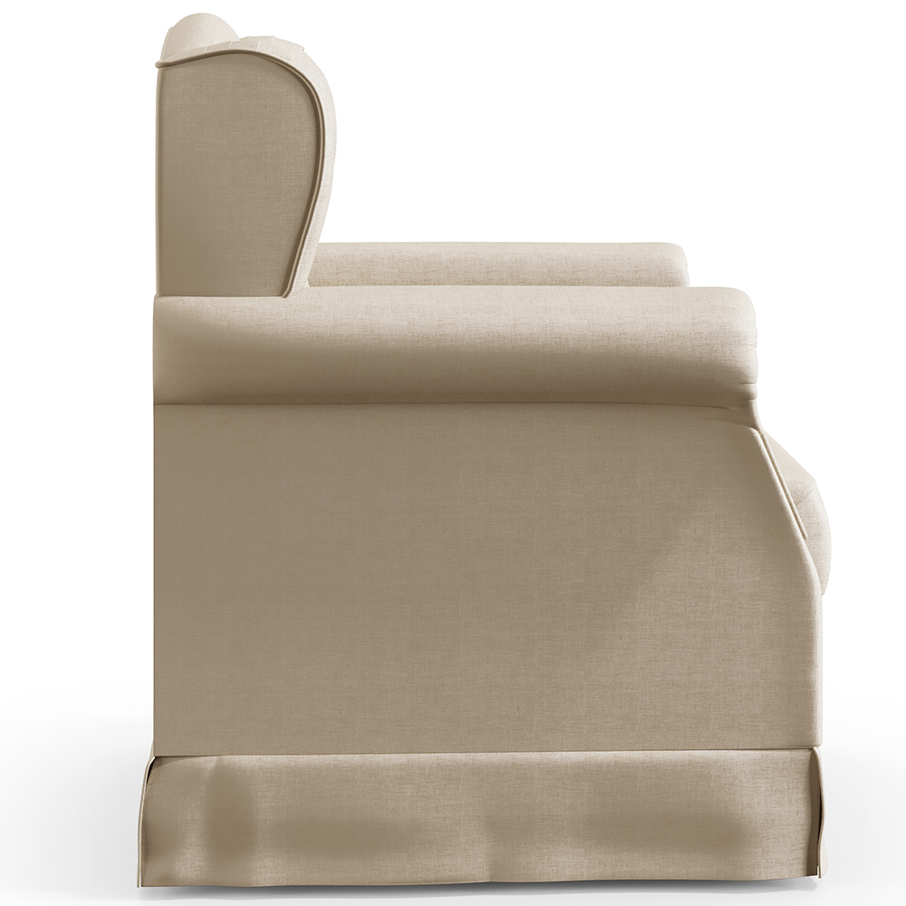 Poltrona De Amamentação Com Balanço E Puff Elisa P02 Facto Pérola Metalizado - Lyam Decor