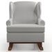 Poltrona De Amamentação Com Balanço Malu Base De Madeira P02 Facto Cinza Metalizado - Lyam Decor