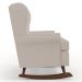 Poltrona De Amamentação Com Balanço Malu Base De Madeira P02 Linho Bege - Lyam Decor