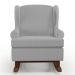 Poltrona De Amamentação Com Balanço Malu Base De Madeira P02 Linho Cinza - Lyam Decor