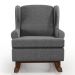 Poltrona De Amamentação Com Balanço Malu Base De Madeira P02 Linho Cinza Escuro - Lyam Decor
