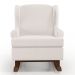 Poltrona De Amamentação Com Balanço Malu Base De Madeira P02 Linho Cru - Lyam Decor