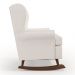 Poltrona De Amamentação Com Balanço Malu Base De Madeira P02 Linho Cru - Lyam Decor