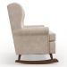 Poltrona De Amamentação Com Balanço Malu Base De Madeira P02 Suede Bege - Lyam Decor