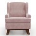 Poltrona De Amamentação Com Balanço Malu Base De Madeira P02 Suede Rosê - Lyam Decor