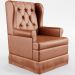 Poltrona De Amamentação Com Balanço e Puff Helena P02 Capitonê Couríssimo Camel - Lyam Decor