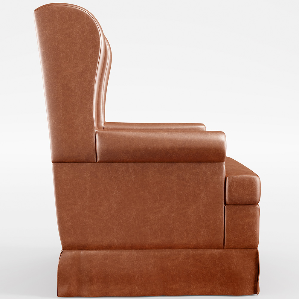 Poltrona De Amamentação Com Balanço e Puff Helena P02 Capitonê Couríssimo Camel - Lyam Decor