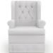 Poltrona De Amamentação Com Balanço e Puff Helena P02 Capitonê Facto Branco - Lyam Decor