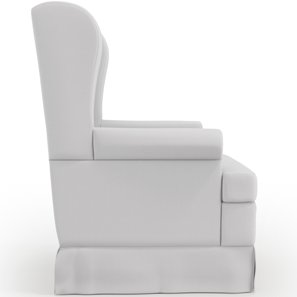 Poltrona De Amamentação Com Balanço e Puff Helena P02 Capitonê Facto Branco - Lyam Decor
