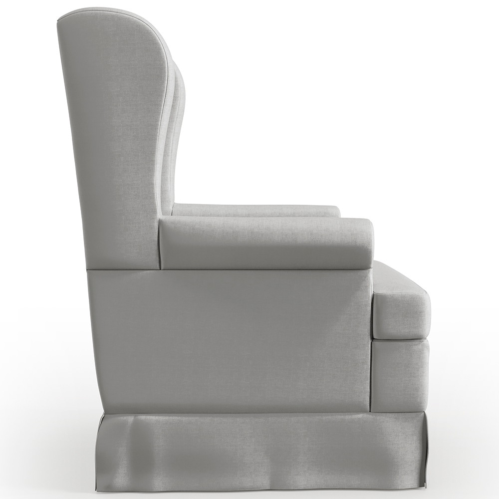 Poltrona De Amamentação Com Balanço e Puff Helena P02 Capitonê Facto Cinza Metalizado - Lyam Decor