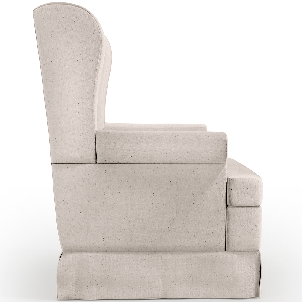 Poltrona De Amamentação Com Balanço e Puff Helena P02 Capitonê Linho Cru - Lyam Decor