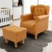 Poltrona De Amamentação Yara P02 Com Puff Paris L02 Couríssimo Whisky - Lyam Decor