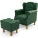 Poltrona De Amamentação Yara P02 Com Puff Paris L02 Facto Verde Musgo - Lyam Decor